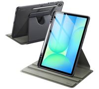 JETech Rotating Case for Samsung Galaxy Tab S10 FE Plus/S10 FE+ 13.1-Inch with S Pen Holder, 360 Degree Rotation Protective Stand Cover Clear Back, Auto Wake/Sleep (Grey)