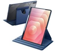 JETech Rotating Case for Samsung Galaxy Tab S11 Ultra with S Pen Holder, 360 Degree Rotation Protective Stand Cover Clear Back, Auto Wake/Sleep (Navy)