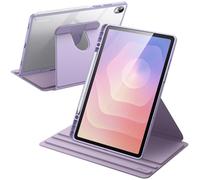 JETech Rotating Case for Samsung Galaxy Tab S11 with S Pen Holder, 360 Degree Rotation Protective Stand Cover Clear Back, Auto Wake/Sleep (Lavender)