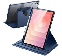 JETech Rotating Case for Samsung Galaxy Tab S11 with S Pen Holder, 360 Degree Rotation Protective Stand Cover Clear Back, Auto Wake/Sleep (Navy)