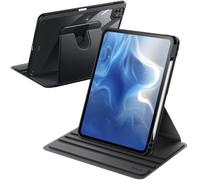 JETech Rotating Case ONLY for iPad Pro 11-Inch M5/M4 2025/2024 (6th/5th Generation) with Pencil Holder, 360 Degree Rotation Protective Stand Cover Clear Back, Auto Wake/Sleep (Black)