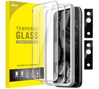 JETech Screen Protector for Google Pixel 8a 6.1-Inch with Camera Lens Protector, Easy Installation Tool, Fingerprint Compatible, Tempered Glass Film, HD Clear, 2-Pack Each