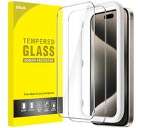 JETech Screen Protector for iPhone 15 Pro Max 6.7-Inch, Bubble Free, Tempered Glass Film with Easy Installation Tool, Case-Friendly, HD Clear, 2-Pack