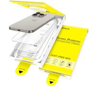 JETech Screen Protector for iPhone 15 Pro Max 6.7-Inch, One-Step Easy Installation with Auto-Alignment Bubble Free Box, 9H Tempered Glass Film, HD-Clear, 3-Pack