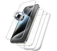 JETech Shatterproof Screen Protector for iPhone 15 Pro 6.1-Inch, 9H+ Tempered Glass Military Grade Film with Easy Installation Tool, Case-Friendly, HD Clear, 3-Pack