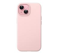 JETech Silicone Case for iPhone 15, Pink | Silky Soft Touch, Shockproof Protection, Scratch Resistant, Microfiber Lining