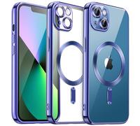 JETech Soft Clear Case for iPhone 13 6.1-Inch, Camera Lens Full Protection, Compatible with MagSafe Wireless Charging, Shockproof Electroplated TPU Phone Cover (Royal Blue)