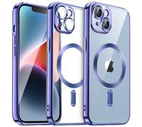 JETech Soft Clear Case for iPhone 14 6.1-Inch, Camera Lens Full Protection, Compatible with MagSafe Wireless Charging, Shockproof Electroplated TPU Phone Cover (Royal Blue)