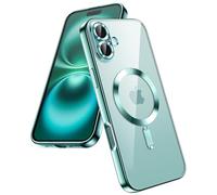 JETech Soft Clear Case for iPhone 16 6.1-Inch, Camera Lens Full Protection, Compatible with MagSafe Wireless Charging, Shockproof Electroplated TPU Phone Cover (Teal)