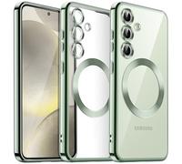 JETech Soft Clear Case for Samsung Galaxy S24 6.2-Inch, Camera Lens Full Protection, Compatible with MagSafe Wireless Charging, Shockproof Electroplated TPU Phone Cover (Jade Green)