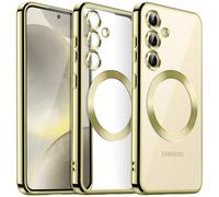 JETech Soft Clear Case for Samsung Galaxy S24 6.2-Inch, Camera Lens Full Protection, Compatible with MagSafe Wireless Charging, Shockproof Electroplated TPU Phone Cover (Amber Yellow)