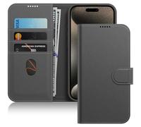 JETech Wallet Case for iPhone 15 Pro 6.1-Inch, Shockproof PU Leather Magnetic Flip Cover with Card Holder, Stand Feature and Full Camera Protection (Natural Titanium)