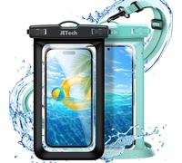 JETech Waterproof Phone Pouch, 2 Pack Water Proof Case for iPhone 17e 17 16e 16 15 14 Air Pro Max Plus, Galaxy S26 S25 Ultra, Pixel 10 Series and Others up to 7.2 Inch, IPX8 Dry Bag (Black+Green)