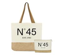 Jeteman 45th Birthday Gifts for Women, 45th Birthday Bag, Reusable Jute 1981 Tote Bag & Makeup Bags for Shopping Travel Christmas Anniversary Party Gifts for Friends Sister Mom Grandma Wife Aunt