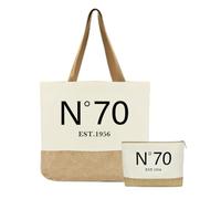 Jeteman 70th Birthday Gifts for Women, 70th Birthday Bag, Reusable Jute 1956 Tote Bag & Makeup Bags for Shopping Travel Christmas Anniversary Party Gifts for Friends Sister Mom Grandma Wife Aunt