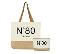 Jeteman 80th Birthday Gifts for Women, 80th Birthday Bag, Reusable Jute 1946 Tote Bag & Makeup Bags for Shopping Travel Christmas Anniversary Party Gifts for Friends Sister Mom Grandma Wife Aunt