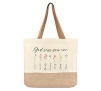 Jeteman Boss Day Canvas Tote Bag - Perfect Gifts for Women Bosses, Female Leaving Travel Bag, God Says, L