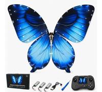 JETFLYZONE Basic RC Flying Butterfly Drone, Bionic Hand-Controlled Flying Device with LED Light, Realistic Flapping Wing Butterfly Glider, Light Up Indoor Outdoor Hovering Novelty Gift