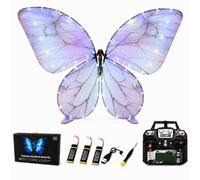JETFLYZONE Basic RC Flying Butterfly Drone, Bionic Hand-Controlled Flying Device with LED Light, Realistic Flapping Wing Butterfly Glider, Light Up Indoor Outdoor Hovering Novelty Gift