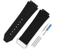 JETHENG Men's Rubber Strap Compatible for 25mm Hublot Big Bang Series Ladies outdoor work waterproof silicone watch band wrist strap with buckle, Thick stripes