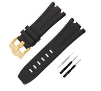 JETHENG Men's Rubber Strap Compatible for 28mm Audemars Piguet Royal Oak Offshore AP 15703 15710 15400 26470 26400 Ladies outdoor work waterproof silicone watch band wrist strap buckle, Black Band