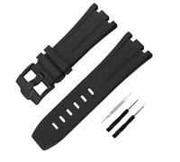 JETHENG Men's Rubber Strap Compatible for 28mm Audemars Piguet Royal Oak Offshore AP 15703 15710 15400 26470 26400 Ladies outdoor work waterproof silicone watch band wrist strap buckle (Black Band