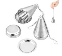 JETHMA 2Pcs Stainless Steel Loose Tea Strainer Extra Fine Mesh Black Tea Infuser Diffuser with Drip Tray 4.5x7.8cm for Cup Mug Teapot Bottle Kettle(Silver,2)