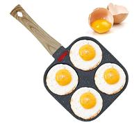 JETHMA 4 Hole Egg Frying Pan, Aluminum 4 Holes Egg Frying Pan Nonstick Mini Egg Cooker Omelet Pan Egg Skillet, Breakfast Egg Pan for Home Kitchen Cooking