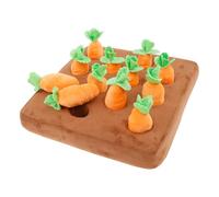 JETHMA Carrot Garden Dog Toy,13''x13'' Carrot Snuffle Mat for Dogs with12 Plush Carrots,Interactive Carrot Harvest Dog Toy for Small Medium and Large Dogs (No squeak Style)