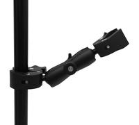 JETHMA Double Clamp Mount Umbrella clamp Camera Pole for Monitor Bracket Magic Socket Arm Desk Photo Studio Light Stand, Photography Reflector, Flag Holder Mount, Cross Bar(black)