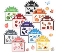 JETHMA Magnetic House Color Sorting Set 10/12 Pcs Matching Magnet Learning Color Shape Activity Fridge Magnet for Educational Refrigerator Whiteboard(colour-10-Style 1)