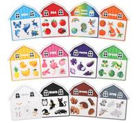 JETHMA Magnetic House Color Sorting Set 10/12 Pcs Matching Magnet Learning Color Shape Activity Fridge Magnet for Educational Refrigerator Whiteboard(colour-12-Style 2)