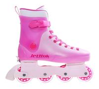 JetHok Inline Skates for Women Girls Adjustable Size, Kid's Inlineskates Removable Brake, ABEC-7 Bearings, for Outdoor Indoor Skating (Barbie Pink, L (Women's US 4-7))