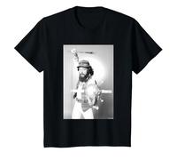 Jethro Tull Vocalist Flautist Ian Anderson by Allan Ballard T-Shirt, Youth, Black, Medium