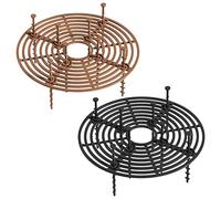Jetisva 2 Pack Plant Pot Grid Covers Plant Pot Soil Guard 30cm Round Mesh for Plant Pots Reusable Plastic Cuttable Flower Pot Soil Cover Protectors with 16 Deep Stake, 11.8" Cats Digging Stopper