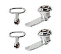 Jetisva 2pcs Electric and Gas Meter Box Key Triangle Latch Kit Cabinet Cam Lock Cupboard Post Wheelie Bin Fit 3/4'' Cylinder Length Max 3/8'' Panel Thickness, Silver (TWL02 Cam Lock)
