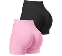 Jetjoy Womens Seamless Impact Gym Workout Shorts Hidden Scrunch Butt Lifting High Waisted 4.5" Cycling Yoga Booty Shorts