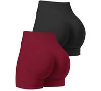 Jetjoy Womens Seamless Impact Gym Workout Shorts Hidden Scrunch Butt Lifting High Waisted 4.5" Cycling Yoga Booty Shorts