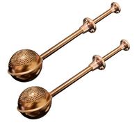 JETKONG Baker's Dusting Wand for Sugar, Flour and Spices, Stainless Steel Powdered Sugar Shaker Duster Sifter, Set of 2 (Brown)