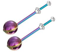 JETKONG Baker's Dusting Wand for Sugar, Flour and Spices, Stainless Steel Powdered Sugar Shaker Duster Sifter, Set of 2 (Rainbow)