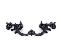 JETLAND French Provincial Drawer Pulls - 6-Pack, Flat Black, 2-1/2" Hole Centers, Vintage Shabby Chic Pulls for Dresser Nightstand Cabinet, PW1619064