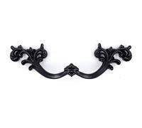 Jetland French Provincial Drawer Pulls - 6-Pack, Flat Black, 3" Hole Centers, Vintage Shabby Chic Pulls for Dresser Nightstand Cabinet, PW1619076
