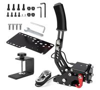 Jetmilai Handbrake Sim Racing for PC Windows, USB Handbrake with Clamp Analog Performance with Handle Grip for 64 Bits E Brake Sim Racing Game (Black)