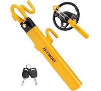 JETMORE Steering Wheel Lock with Keys Adjustable Wheel Locks for Anti Theft | Double Hook Car Steering Wheel Lock Anti-Theft Device for Car Security & Theft Protection Car Accessories for Men Car Lock