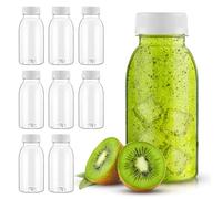 JETOP 200ml BPA-Free Plastic Bottles With Lids - 8pcs Mini Fridge Containers for Juice, Smoothie and Beverages