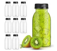 JETOP 6.8oz/200ml BPA-free Bottles 8pcs, With Lids for Juice Smoothie Beverages, Mini Fridge Drink Containers