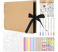 JETOP DIY Photo Album Scrapbook - 80 Black Pages Large Scrapbook Memory Book with Write-In and Photo Inserts for Picture Book Memories - Personalised for Adults and Kids