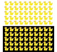JETOP Mini Ducks 100 Pack Numbered, Glow In The Dark Ducks Mini Resin Ducks Tiny Ducks to Hide Mini Plastic Ducks Little Ducks Miniature Ducks Mini Mini Resin Animals Party Bag Fillers for Kids
