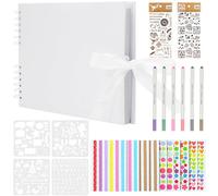 JETOP Wedding Photo Scrapbook Photo Book 80 White Pages Personalised Memory Book Scrapbook Set Wedding Memory Book for Couples Picture Book with Scrapbooking Supplies for Valentines Day Anniversary A4