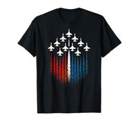 Jets 4th of July - American Flag Fighter Display T-Shirt